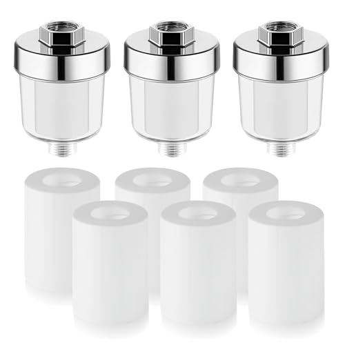 3 Stück Wasserfilter Dusche Shower Filter Universeller, Duschfilter Duschkopf mit 6 austauschbaren filterelementen, Effektiv Beim Filtern von Wasserverunreinigungen für Badezimmer 3 Stück Wasserfilter Dusche Shower Filter Universeller, Duschfilter Duschkopf mit 6 austauschbaren filterelementen, Effektiv Beim Filtern von Wasserverunreinigungen für Badezimmer von LEKEFETO