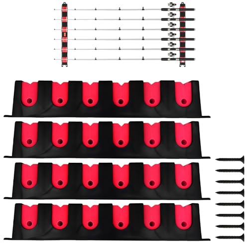 LEKEFETO 2 Paar Rutenständer Rutenhalter Wandhalterung, Fishing Rod Rack, Angelrutenhalter Stangenhalter Wandhalterung, Aufbewahrung von 6 Ruten, für Wand, Garage, Boot, Decke LEKEFETO 2 Paar Rutenständer Rutenhalter Wandhalterung, Fishing Rod Rack, Angelrutenhalter Stangenhalter Wandhalterung, Aufbewahrung von 6 Ruten, für Wand, Garage, Boot, Decke von LEKEFETO
