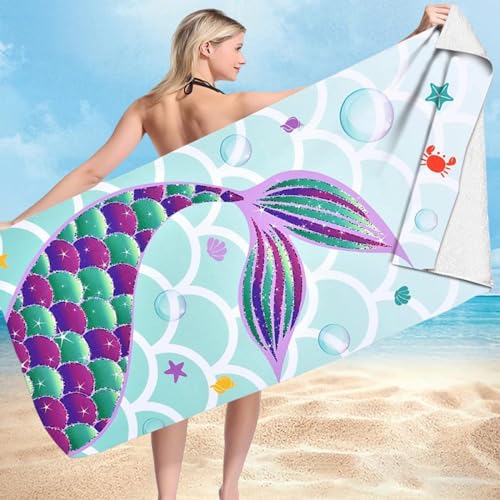 LEKEFETO Meerjungfrauen Strandtuch Microfaser Handtücher:75 x 150 cm Strandtuch Badetuch MeerjungfrauenPolyester, Strandhandtuch für den Strand Badetuch groß Reisehandtuch Reise Strand Sauna LEKEFETO Meerjungfrauen Strandtuch Microfaser Handtücher:75 x 150 cm Strandtuch Badetuch MeerjungfrauenPolyester, Strandhandtuch für den Strand Badetuch groß Reisehandtuch Reise Strand Sauna von LEKEFETO