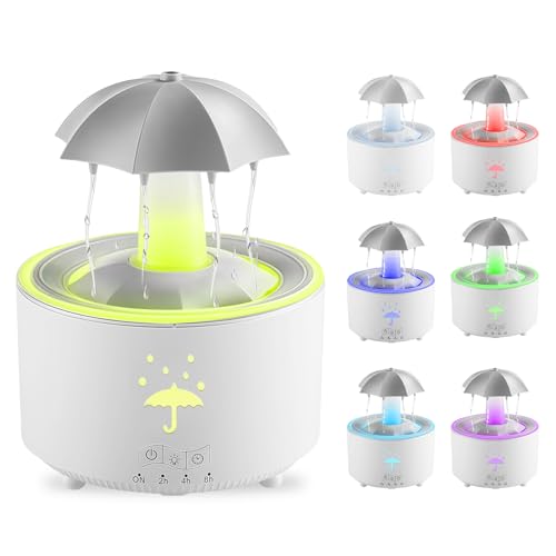 Regenschirm Luftbefeuchter,300ML Rotierender Luftbefeuchter Schlafzimmer mit Fernbedienung und Timer-Funktion, 7-Farben LED Aromatherapie Diffusor, Schlafzimmer Air Humidifier Regenschirm Luftbefeuchter,300ML Rotierender Luftbefeuchter Schlafzimmer mit Fernbedienung und Timer-Funktion, 7-Farben LED Aromatherapie Diffusor, Schlafzimmer Air Humidifier von LEKEFETO