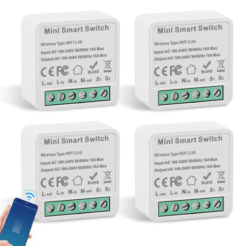Smart Lichtschalter Modul 2 Wege, LEKEFETO WLAN Smart Modul Lichtschalter, Sprachsteuerung/Timer, Mini Smart Home Lichtschalter, Kompatibel mit Tuya App, Alexa, Smart Life, Neutralleiter Erforderlich Smart Lichtschalter Modul 2 Wege, LEKEFETO WLAN Smart Modul Lichtschalter, Sprachsteuerung/Timer, Mini Smart Home Lichtschalter, Kompatibel mit Tuya App, Alexa, Smart Life, Neutralleiter Erforderlich von LEKEFETO