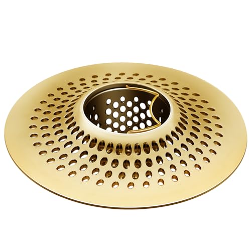 LEKEYE Duschablauf-Haarfänger/Badezimmer-Abflussabdeckung/Badewannen-Abflusssieb/Duschkabinen-Abflussschutz (Bronze) von LEKEYE