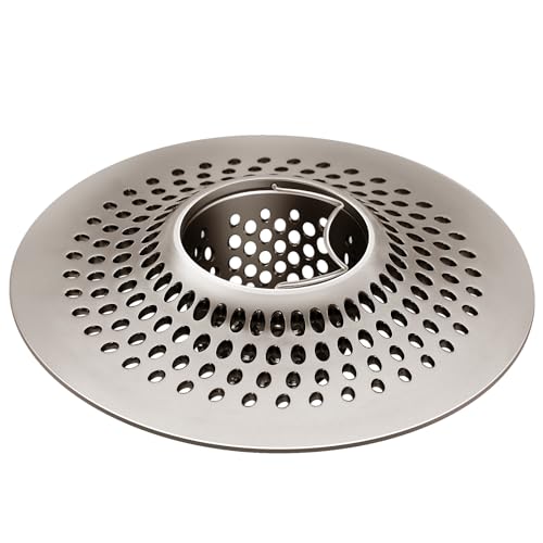 LEKEYE Duschablauf-Haarfänger/Badezimmer-Abflussabdeckung/Badewannen-Abflusssieb/Duschkabinen-Abflussschutz (gebürstetes Nickel) von LEKEYE