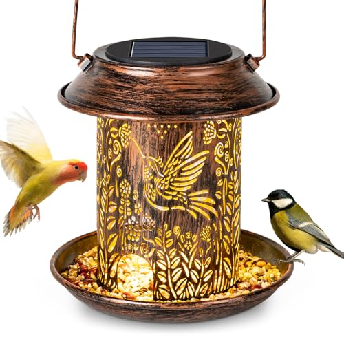 LEKIA Solarlampen Vogelfutterhaus Draußen, Kolibri Metall Solarlaterne Futterhaus für Vögel Vogelhaus für Gartendekor, wasserdichte Solarleuchten Garten Dekorationen für Hof, Terrasse, Rasen, Garten LEKIA Solarlampen Vogelfutterhaus Draußen, Kolibri Metall Solarlaterne Futterhaus für Vögel Vogelhaus für Gartendekor, wasserdichte Solarleuchten Garten Dekorationen für Hof, Terrasse, Rasen, Garten von LEKIA