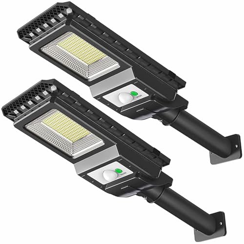 LEKIA Solarlampen für Außen, 2 Stück 156 LED Superhelle Solarleuchten Außen mit Bewegungsmelder, IP65 Wasserdicht 2000 Lumen Solar Straßenleuchte mit Höhere Effizienz Solarpanel für Hof Mauer Garten von LEKIA