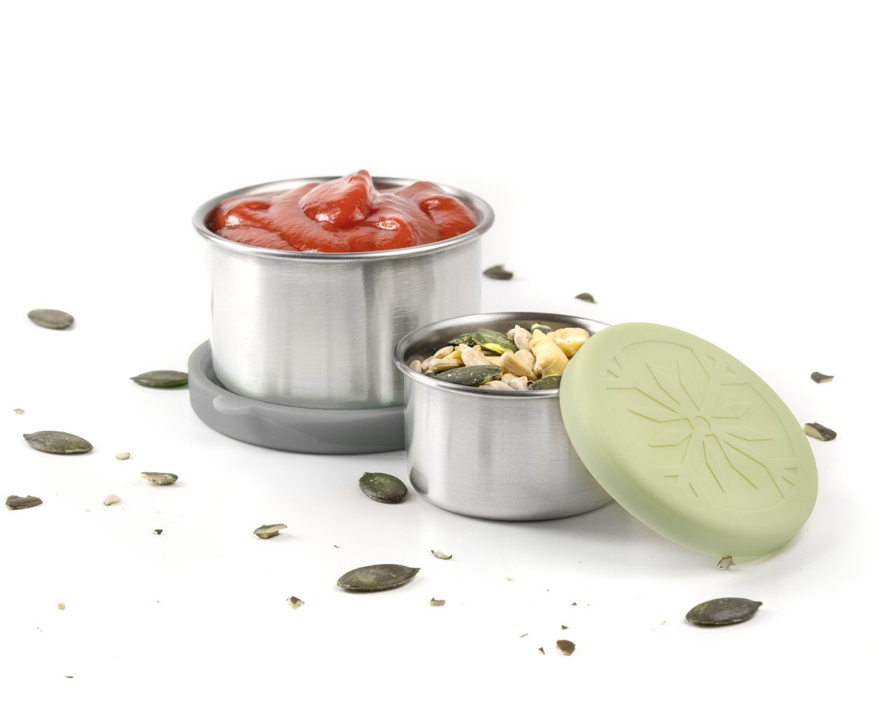 LEKKABOX Lunchbox Dipper, 2er Set - Mini Kleine Edelstahl Soßen Dressing Behälter, Auslaufsicher, sogar bei flüssigen Dressings LEKKABOX Lunchbox Dipper, 2er Set - Mini Kleine Edelstahl Soßen Dressing Behälter, Auslaufsicher, sogar bei flüssigen Dressings von LEKKABOX