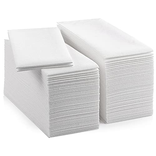 LEKOCH 100 PCS Einweg Servietten Weiß, Air Laid Stoffähnlich Servietten Für Hochzeit Premium QUALITÄT,43x30 von LEKOCH