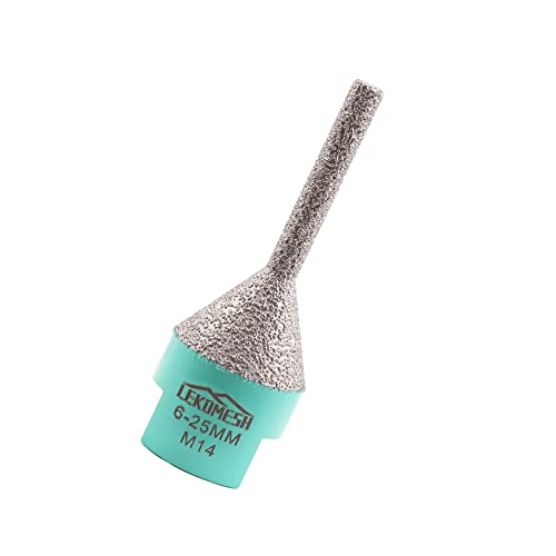 Diamant Fasenfräser 6-25MM LEKOMESH - Diamant Senksenker mit zum Formen Vorhandener Löcher Feinsteinzeug Keramik Granit Marmor,M14 Gewinde,Winkelschleifer Diamant Fasenfräser 6-25MM LEKOMESH - Diamant Senksenker mit zum Formen Vorhandener Löcher Feinsteinzeug Keramik Granit Marmor,M14 Gewinde,Winkelschleifer von LEKOMESH
