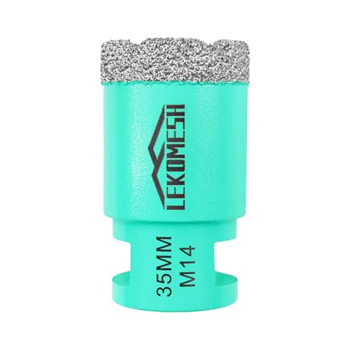 Diamantbohrkrone Fliesenbohrer 35MM Lochsäge - LEKOMESH Für Porzellan Keramik Fliesen Marmor Granit Stein Quarz Vakuumgelötete M14 Gewinde für Winkelschleifer Diamantbohrkrone Fliesenbohrer 35MM Lochsäge - LEKOMESH Für Porzellan Keramik Fliesen Marmor Granit Stein Quarz Vakuumgelötete M14 Gewinde für Winkelschleifer von LEKOMESH