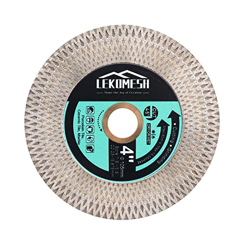 LEKOMESH Diamanttrennscheibe Fliesenscheibe 105MM - Diamant-Trennscheibe für Porzellan Keramik Fliesen Marmor Granit Kunststein,Angle Grinder Blade with X Mesh Rim von LEKOMESH