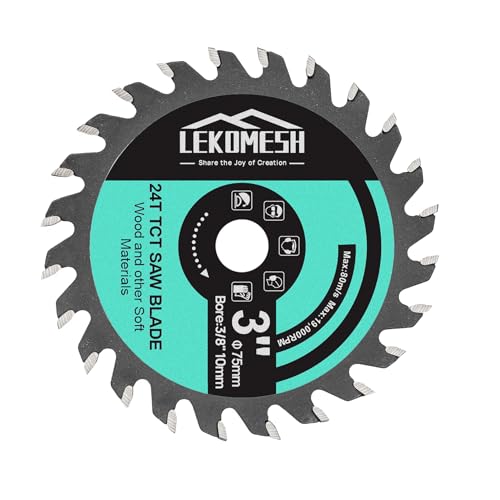 LEKOMESH Kreissägeblätt Sägeblatt TCT 75x10mm - Trennscheibe Holz zum Schneiden von Holz Kunststoff für Winkelschleifer von LEKOMESH