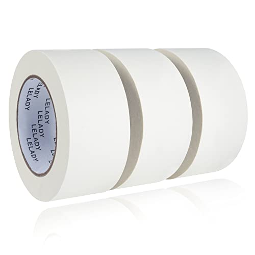 LELADY Abklebeband/Kreppband Weiß 50.8mm x 3 Rollens, 55m pro Rollen, Premium Malerkrepp, White Masking Tape, Weiß Kreppband Klebeband für Malerarbeiten und Dekoration, für Innen und Außen von LELADY