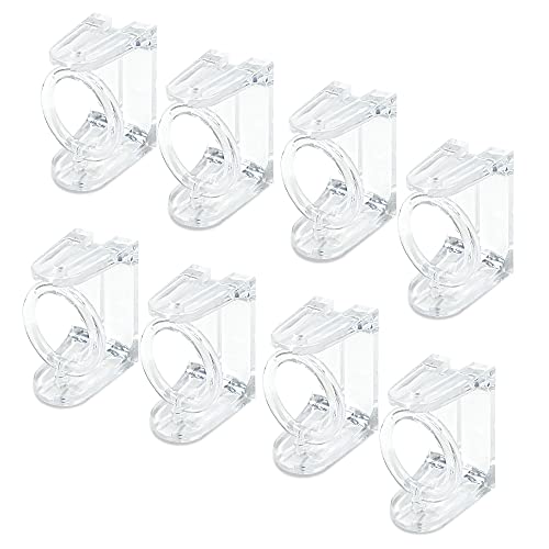 LELE LIFE 8 Stück 360° drehbare Ring-Gardinenstangenhalterungen, ohne Bohren, unbegrenzter Installationswinkel, selbstklebende Spannstangen-Gardinenstangenhalter, Kleiderbügel, transparent LELE LIFE 8 Stück 360° drehbare Ring-Gardinenstangenhalterungen, ohne Bohren, unbegrenzter Installationswinkel, selbstklebende Spannstangen-Gardinenstangenhalter, Kleiderbügel, transparent von LELE LIFE