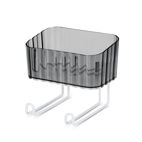 LELE LIFE Wandhalterung, Kopfband-Halter, Haar-Zubehör-Organizer, selbstklebender Haargummi-Halter mit transparentem Acryl-Caddy für Schleifen, Krawatten, Clips, Nadeln, Klauenclip, transparent grau von LELE LIFE