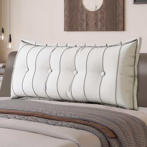 Rückenkissen, Lesekissen für Bett und Sofa, Bequeme bettkopfteil, Keilkissen, Wandkissen, Sitzkissen, Großes Rückenkissen mit waschbarem Bezug - perfekt zum Anlehnen im Bett von LELEFIDO