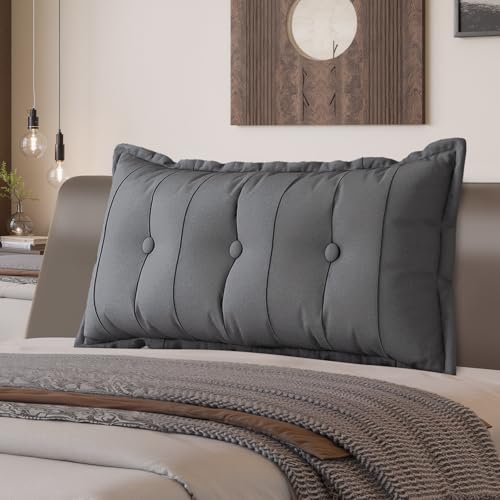 Rückenkissen, Lesekissen für Bett und Sofa, Bequeme bettkopfteil, Keilkissen, Wandkissen, Sitzkissen, Großes Rückenkissen mit waschbarem Bezug - perfekt zum Anlehnen im Bett von LELEFIDO