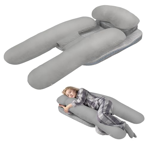 Seitenschläferkissen zur Schmerzlinderung der Schultern, Körperkissen für Erwachsene Seitenschläfer, H-förmiges ergonomisches Kissen für GERD, Nacken, Beine und Rückenstütze, abnehmbarer waschbarer von LELEFIDO