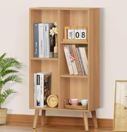 LELELINKY Five Panel Bookshelf in Natural Wood Color LELELINKY Five Panel Bookshelf in Natural Wood Color von LELELINKY