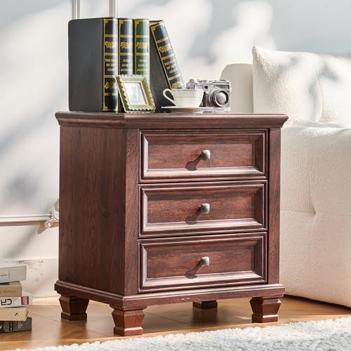 LELELINKY Nussfarbener Dreibettschrank, geeignet für Schlafzimmer, Wohnzimmer von LELELINKY