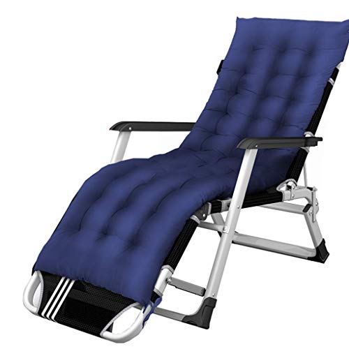 Blaue zusammenklappbare Zero-Gravity-Liegestühle für Terrasse und Terrasse mit gepolstertem Kissen |Liegende Gartenstühle, klappbar, robust |Outdoor-Liegestühle, Lounge-Stuhl für Erwachsene, Hof, von LELETOYS