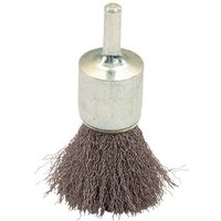 Pinselbürste auf Stange gewellter Stahldraht harte Beize Holz/Metall - d. 25 mm - q. 6 x 17 mm - Draht 0.30 Leman 320.025V von LEMAN