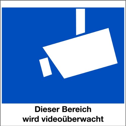 Aufkleber Dieser Bereich wird videoüberwacht, für Glasscheiben 80x80mm von LEMAX