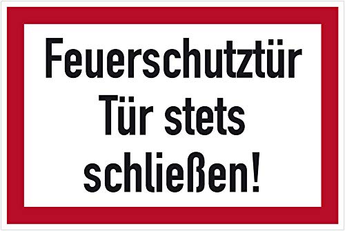 Aufkleber Feuerschutztür Tür stets schließen! 200x300mm von LEMAX