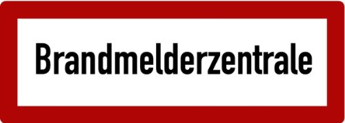 LEMAX® Aufkleber Feuerwehrschild, Brandmelderzentrale - DIN 4066 Folie selbstklebend weiß/schwarz/Randfarbe: rot 297x105mm von LEMAX