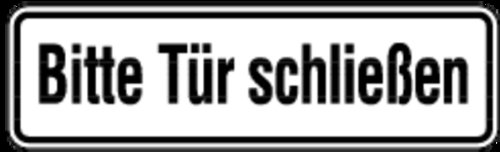LEMAX® Aufkleber Hinweisschild, Bitte Tür schließen, 70 x 240 mm Folie selbstklebend Weiß Aufdruckfarbe: Schwarz 240x70mm von LEMAX