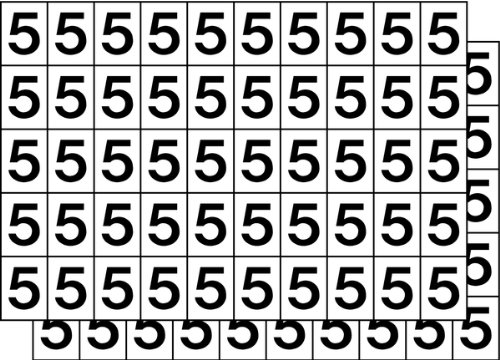 LEMAX® Aufkleber Klebezahlen, Ziffern von 0-9 wählbar, schwarz/weiß - 1 Bund = 100 Stk. Folie selbstklebend 16x22mm von LEMAX