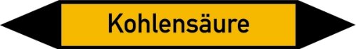 LEMAX® Aufkleber Rohrleitungsetikett, Kohlensäure Folie selbstklebend Gelb Schriftfarbe: Schwarz Zusatzfarbe: Schwarz 100x15mm von LEMAX