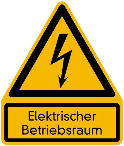 LEMAX® Aufkleber Warnschild, Kombischild, Elektrischer Betriebsraum Folie selbstklebend gelb/schwarz/Randfarbe: schwarz 200x237mm von LEMAX