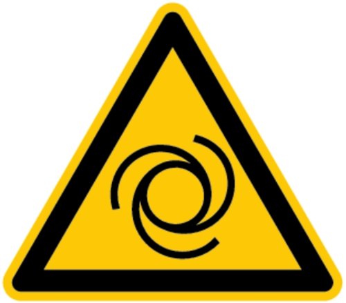 LEMAX® Aufkleber Warnschild, Warnung vor automatischem Anlauf W018 DIN EN ISO 7010 Folie selbstkl. gelb/schwarz, 200mm von LEMAX