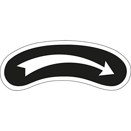 LEMAX® Drehrichtungspfeil,rechtsw.,schwarz/weiß,Folie,selbstklebend,62x18mm,5/Bogen von LEMAX