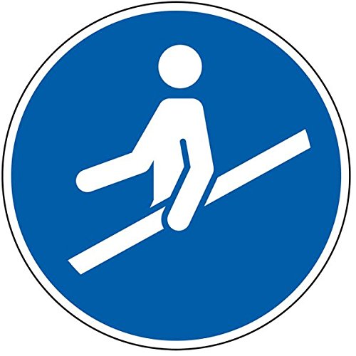 LEMAX® Gebotsschild Handlauf benutzen, ASR/ISO, Kunststoff, Ø 200mm von LEMAX