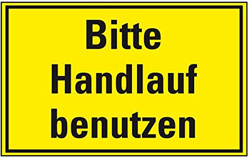 LEMAX® Hinweisschild Bitte Handlauf benutzen, Kunststoff, 300x200mm von LEMAX