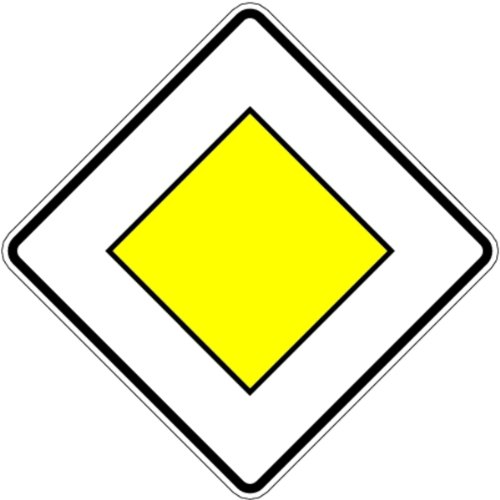 LEMAX® Verkehrszeichen - Vorfahrtstraße, Zeichen 306 Alu 2 mm, RA1 weiß 420x420mm von LEMAX