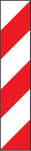 LEMAX® Alu-Schild Warnbake Warnmarkierung rot/weiß, linksweisend, 705x141mm, reflektierend, Warnschild aus Alu Blech, Reflektor weiß/rot von LEMAX