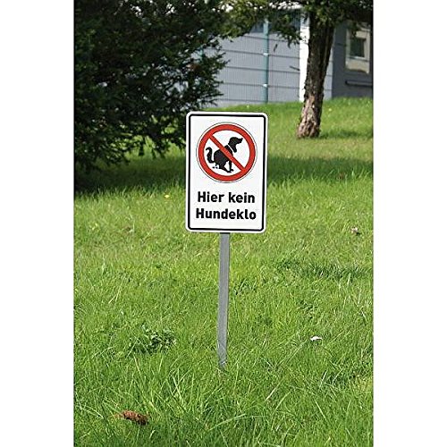 LEMAX® Schilderset, Hier kein Hundeklo - Schild, Erdspieß, Verstärkerplatte Alu geprägt 200x300mm von LEMAX