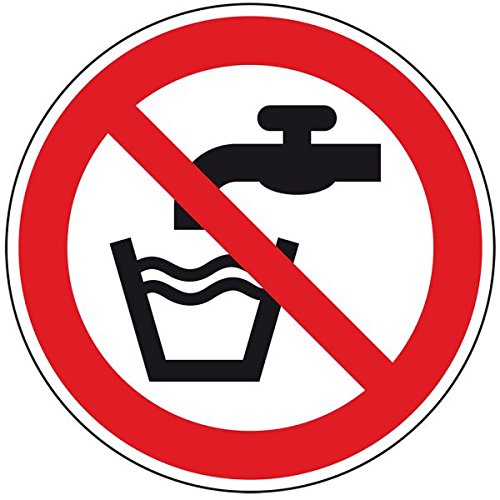 LEMAX® Verbotsschild Kein Trinkwasser, ASR/ISO, Folie, selbstklebend, Ø 100mm von LEMAX