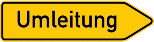 LEMAX® Verkehrszeichen Umleitung rechts Alu 2 mm, RA1 gelb/schwarz 1250x350mm von LEMAX