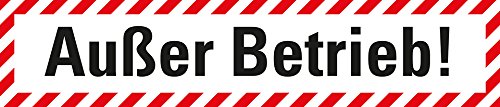LEMAX® Wartungsaufkleber Außer Betrieb!, Folie, selbstklebend, 100x20mm, 7/Bogen von LEMAX