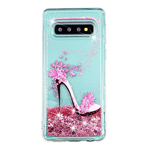 Glitzer Flüssiges Silikon Handyhülle für Samsung Galaxy S10e,Glitzer Schuhblume Quicksand Fließende Flüssigkeit Silikon Case Weich TPU Crystal Dynamisch Cover für Samsung Galaxy S10e,XY Shoe von LEMAXELERS
