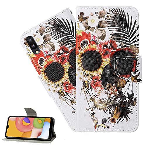 Huawei P Smart 2019 / Honor 10 Lite Hülle,Huawei P Smart 2019 Handyhülle Schädelblume Mädchen Flip Case PU Leder Cover Magnet Schutzhülle Tasche Handytasche für Huawei P Smart 2019,XC4 Skull Flower von LEMAXELERS