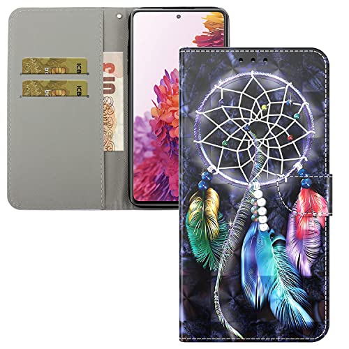 LEMAXELERS Galaxy A12 5G Hülle,Samsung Galaxy A12 5G Handyhülle 3D Glitzer Traumfänger Mädchen Flip Case PU Leder Cover Magnet Schutzhülle Ständer Handytasche für Samsung Galaxy A12 5G,BX Dreamcacther von LEMAXELERS