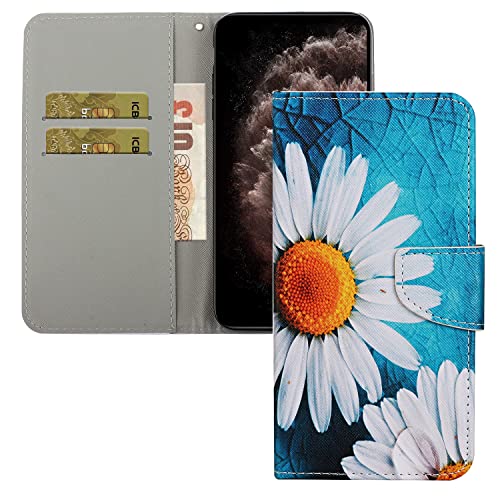 LEMAXELERS Galaxy A42 5G Hülle,Samsung Galaxy A42 5G Handyhülle Weiße Blume Mädchen Flip Case PU Leder Cover Magnet Schutzhülle Ständer Handytasche für Samsung Galaxy A42 5G,XC2 White Daisy von LEMAXELERS