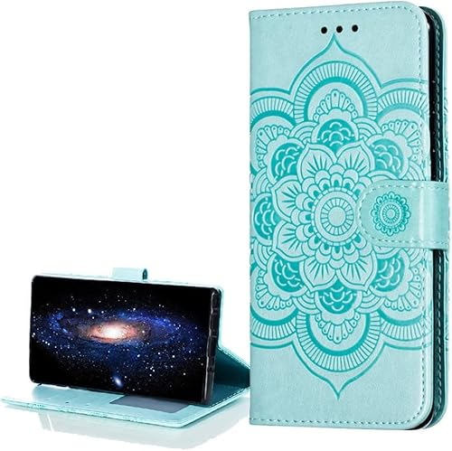 LEMAXELERS Galaxy M30S Hülle,Für Samsung Galaxy M30S Handyhülle Prägung Mandala-Blume Flip Case PU Leder Cover Magnet Schutzhülle Tasche Ständer Handytasche für Samsung Galaxy M30S,LD Mandala Green von LEMAXELERS