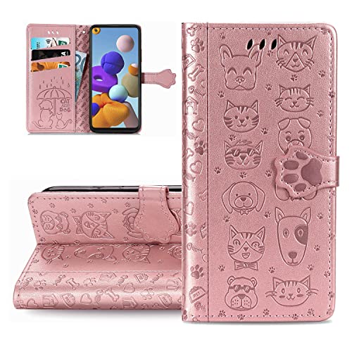 LEMAXELERS Galaxy S23 FE Hülle, Samsung Galaxy S23 FE Handyhülle Niedlich Katze Hund Blumen Flip Case PU Leder Cover Magnet Schutzhülle Handytasche für Samsung Galaxy S23 FE,SD Cat Rose von LEMAXELERS