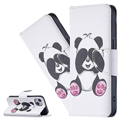 LEMAXELERS Galaxy S23 Ultra Hülle,Samsung Galaxy S23 Ultra Handyhülle Leder Niedlicher Panda Flip Case PU Leder Cover Magnet Schutzhülle Tasche Ständer Handytasche für Galaxy S23 Ultra,BF Cute Panda von LEMAXELERS