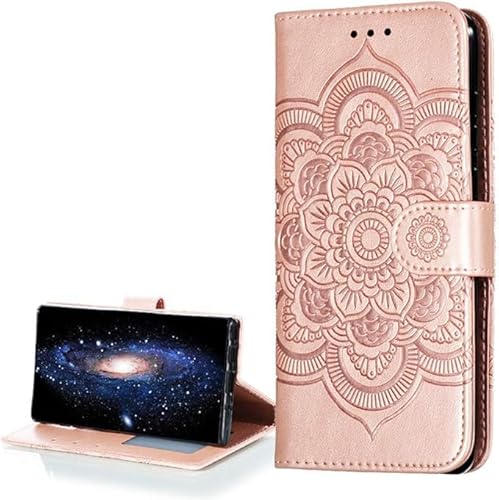 LEMAXELERS Nokia 2.3 Hülle,Für Nokia 2.3 Handyhülle Prägung Mandala-Blume Flip Case PU Leder Cover Magnet Schutzhülle Tasche Ständer Handytasche für Nokia 2.3,LD Mandala Rose Gold von LEMAXELERS